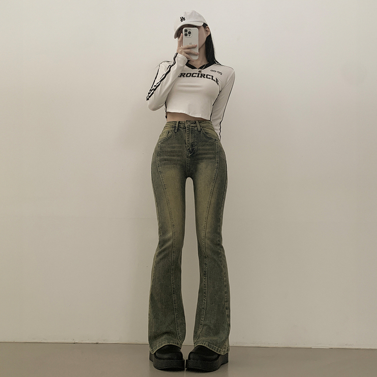 체형커버 스판굿 리얼 인생핏 워싱 절개 부츠컷 편한 청바지 키큰녀 키작녀 빅사이즈 옐로우틴