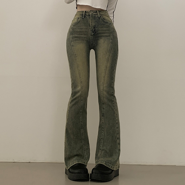 체형커버 스판굿 리얼 인생핏 워싱 절개 부츠컷 편한 청바지 키큰녀 키작녀 빅사이즈 옐로우틴