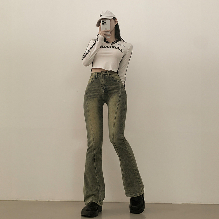 체형커버 스판굿 리얼 인생핏 워싱 절개 부츠컷 편한 청바지 키큰녀 키작녀 빅사이즈 옐로우틴