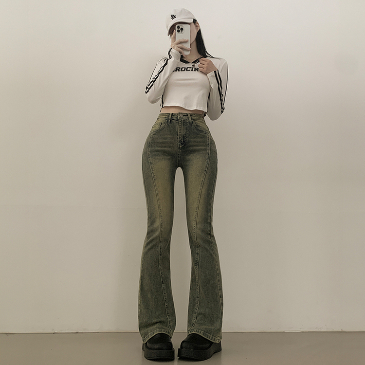 체형커버 스판굿 리얼 인생핏 워싱 절개 부츠컷 편한 청바지 키큰녀 키작녀 빅사이즈 옐로우틴