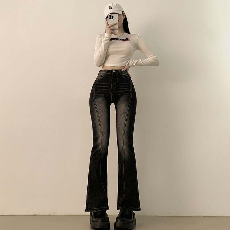 체형커버 스판굿 리얼 인생핏 워싱 절개 부츠컷 편한 청바지 키큰녀 키작녀 빅사이즈 워시드블랙