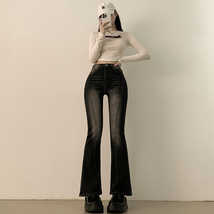 체형커버 스판굿 리얼 인생핏 워싱 절개 부츠컷 편한 청바지 키큰녀 키작녀 빅사이즈 워시드블랙