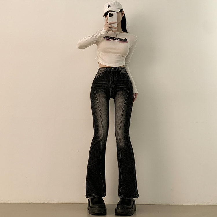 체형커버 스판굿 리얼 인생핏 워싱 절개 부츠컷 편한 청바지 키큰녀 키작녀 빅사이즈 워시드블랙