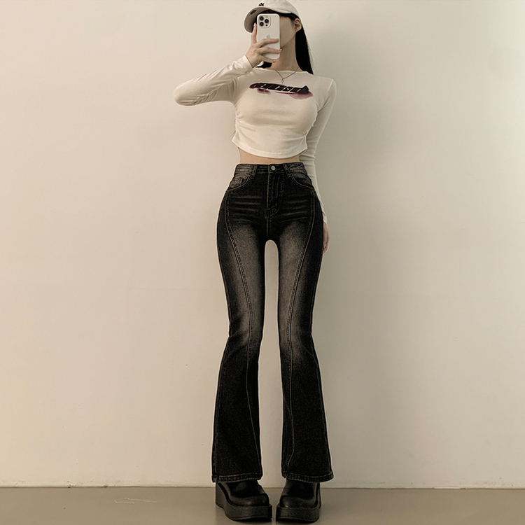 체형커버 스판굿 리얼 인생핏 워싱 절개 부츠컷 편한 청바지 키큰녀 키작녀 빅사이즈 워시드블랙