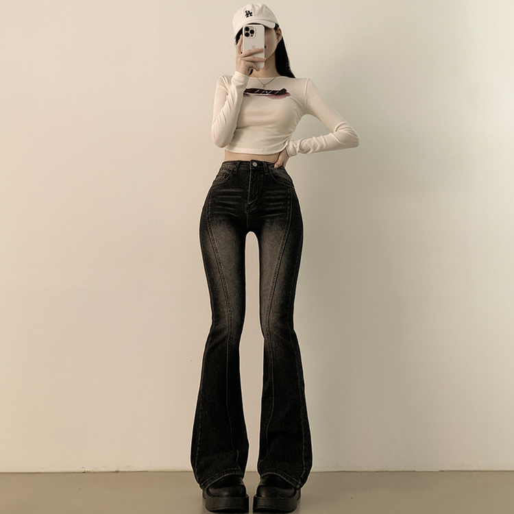 체형커버 스판굿 리얼 인생핏 워싱 절개 부츠컷 편한 청바지 키큰녀 키작녀 빅사이즈 워시드블랙