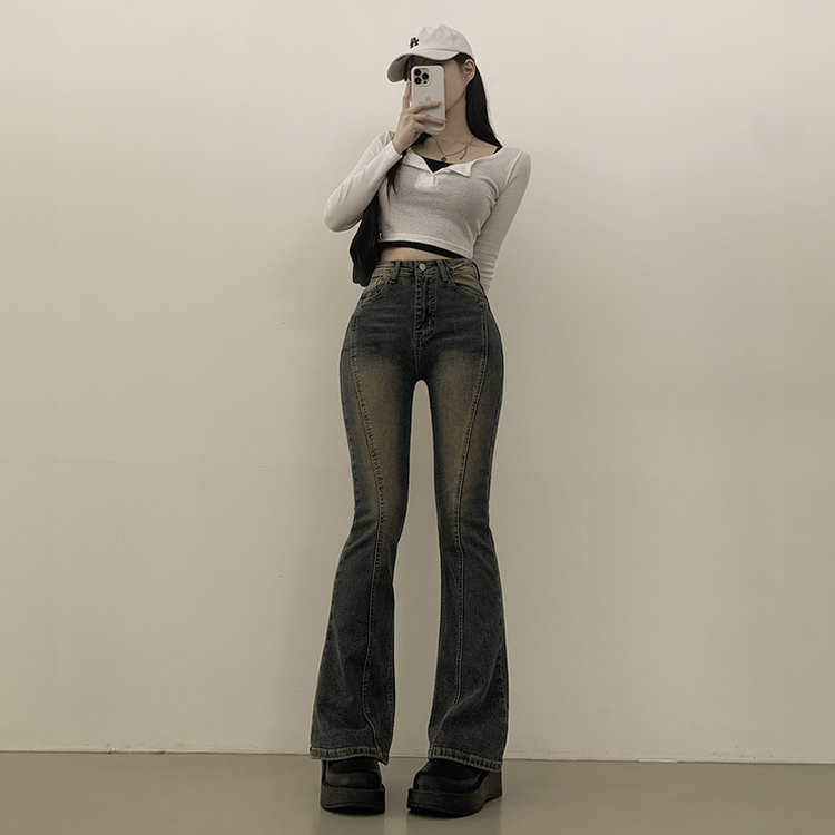 체형커버 스판굿 리얼 인생핏 워싱 절개 부츠컷 편한 청바지 키큰녀 키작녀 빅사이즈 옐로우틴블루