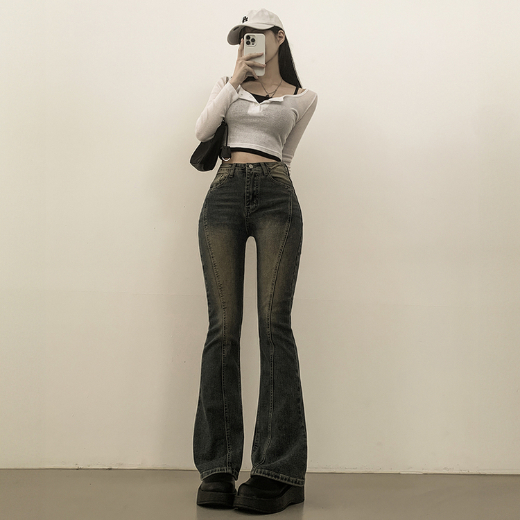 체형커버 스판굿 리얼 인생핏 워싱 절개 부츠컷 편한 청바지 키큰녀 키작녀 빅사이즈 옐로우틴블루