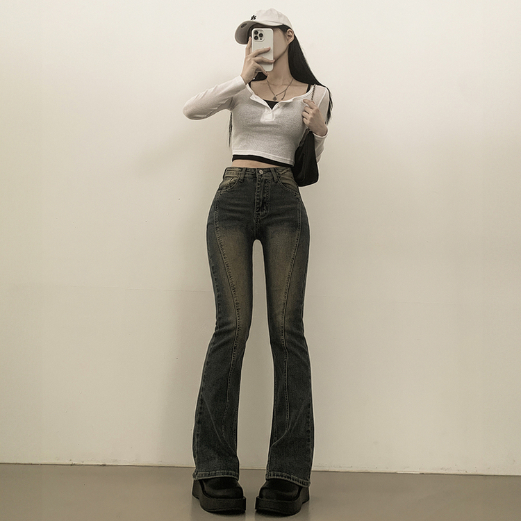 체형커버 스판굿 리얼 인생핏 워싱 절개 부츠컷 편한 청바지 키큰녀 키작녀 빅사이즈 옐로우틴블루