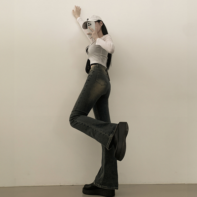 체형커버 스판굿 리얼 인생핏 워싱 절개 부츠컷 편한 청바지 키큰녀 키작녀 빅사이즈 옐로우틴블루