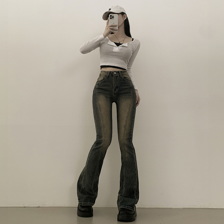 체형커버 스판굿 리얼 인생핏 워싱 절개 부츠컷 편한 청바지 키큰녀 키작녀 빅사이즈 옐로우틴블루