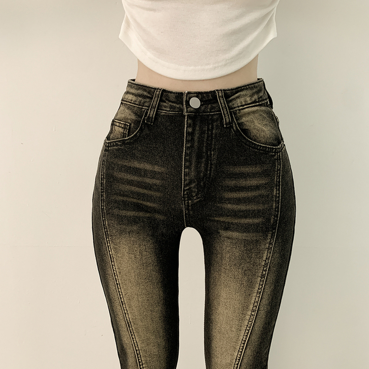 체형커버 스판굿 리얼 인생핏 워싱 절개 부츠컷 편한 청바지 키큰녀 키작녀 빅사이즈 다크옐로우