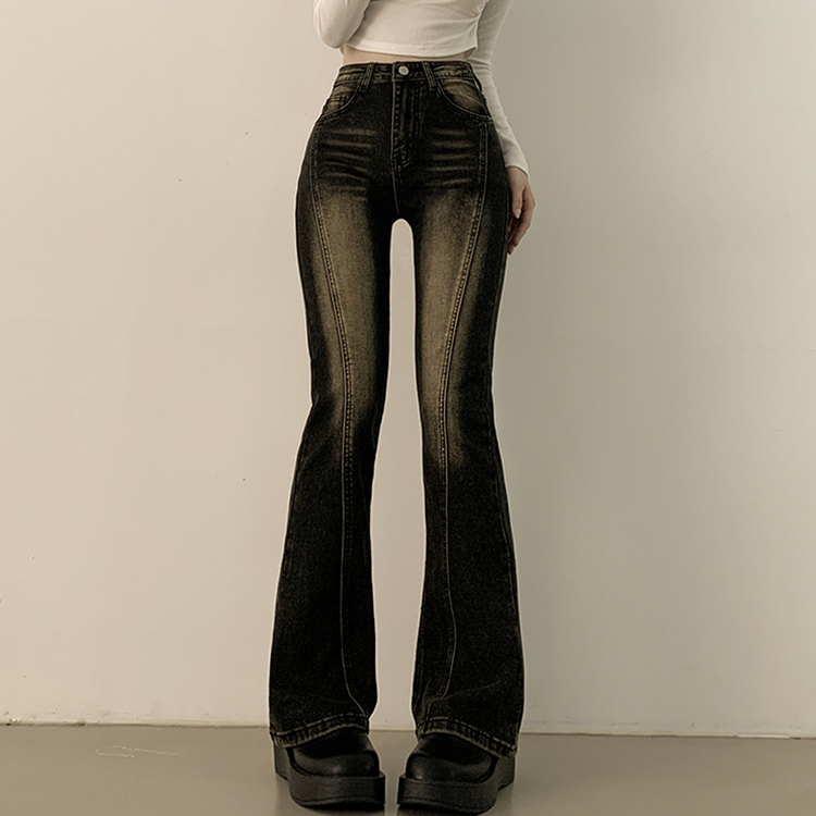 체형커버 스판굿 리얼 인생핏 워싱 절개 부츠컷 편한 청바지 키큰녀 키작녀 빅사이즈 다크옐로우