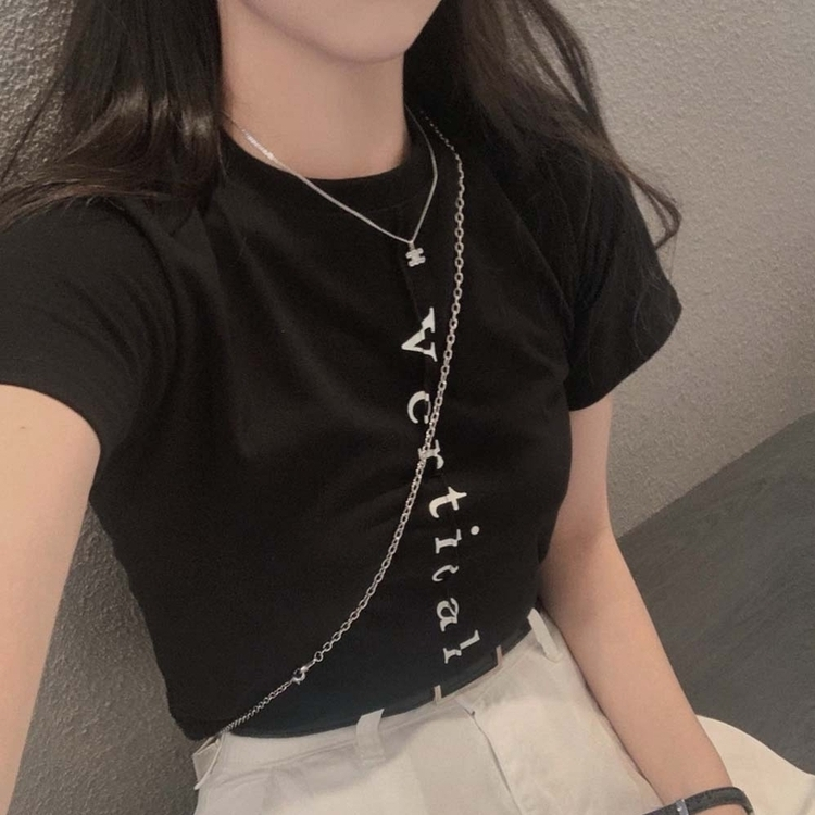 늘어짐 하나없는 탄탄 레터링 반팔 티셔츠 블랙