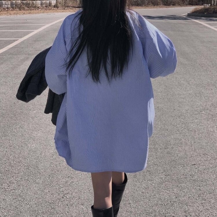 코지 보호본능 오버핏 셔츠원피스 2color 소라