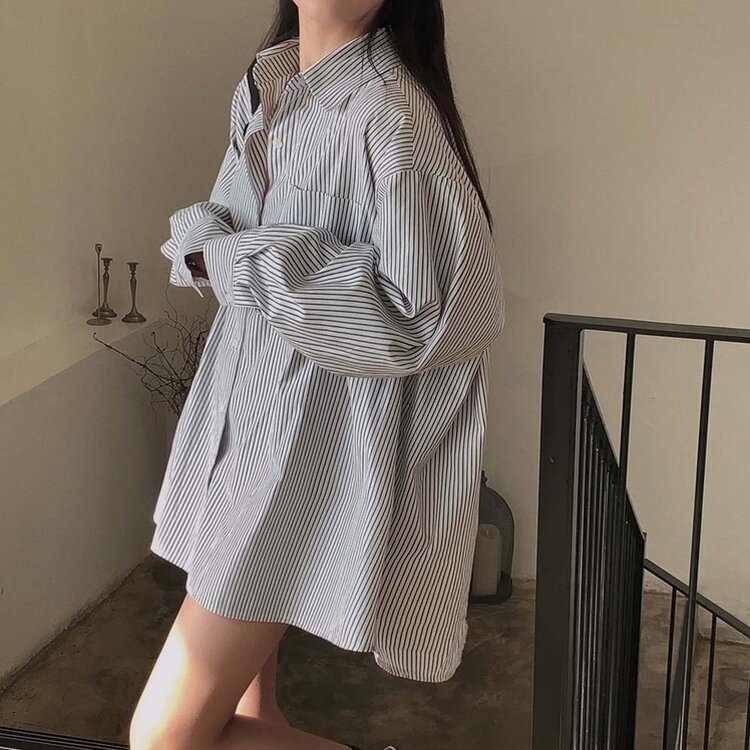 코지 보호본능 오버핏 셔츠원피스 2color 아이보리