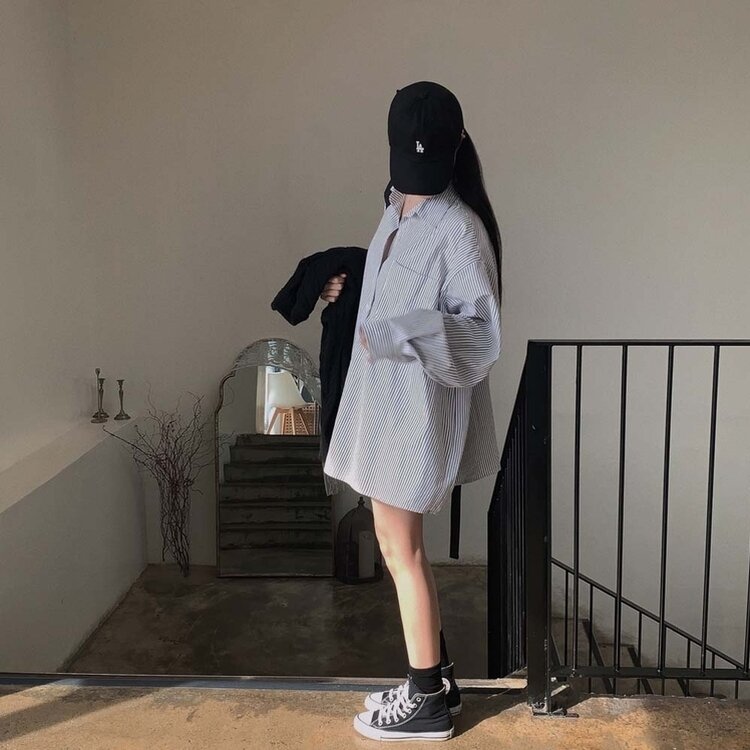 코지 보호본능 오버핏 셔츠원피스 2color 아이보리