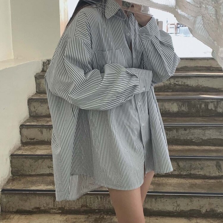 코지 보호본능 오버핏 셔츠원피스 2color 아이보리