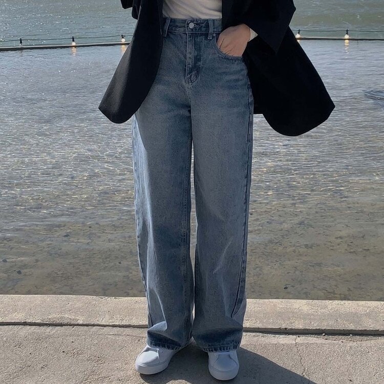 어바웃 데님 와이드 팬츠 2color 연청