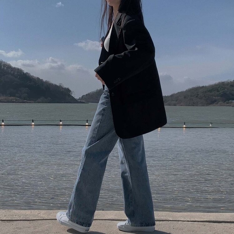 어바웃 데님 와이드 팬츠 2color 연청