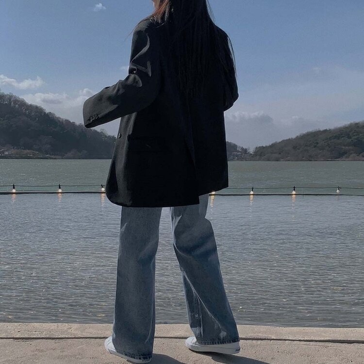 어바웃 데님 와이드 팬츠 2color 연청