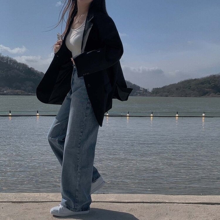 어바웃 데님 와이드 팬츠 2color 연청