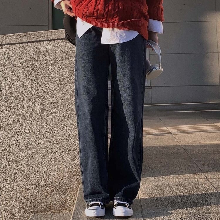 어바웃 데님 와이드 팬츠 2color 진청