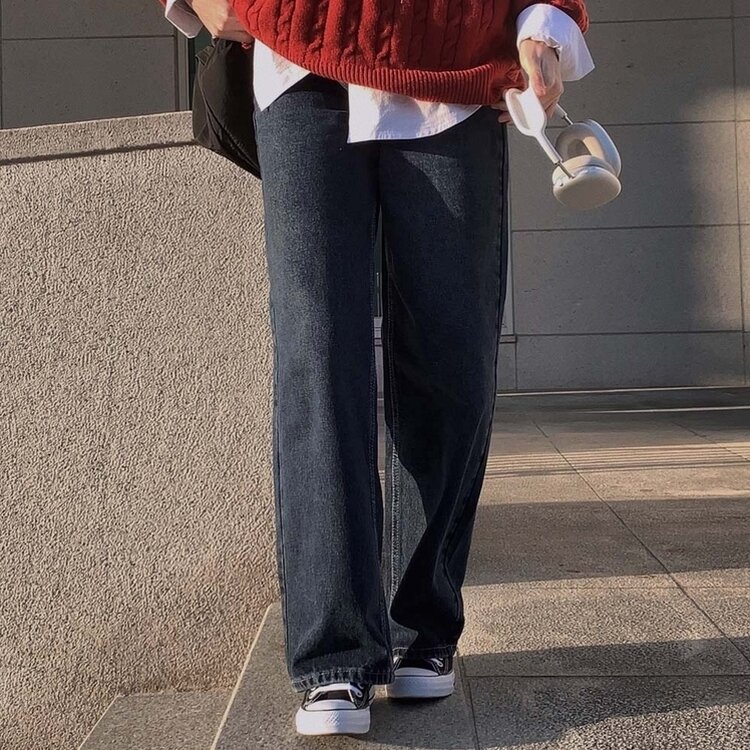 어바웃 데님 와이드 팬츠 2color 진청