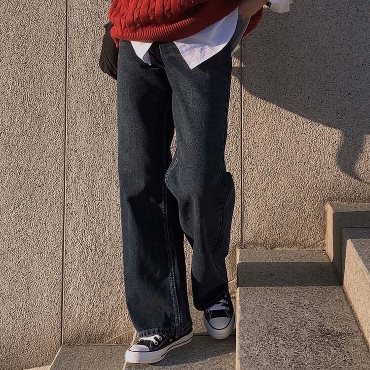 어바웃 데님 와이드 팬츠 2color 진청