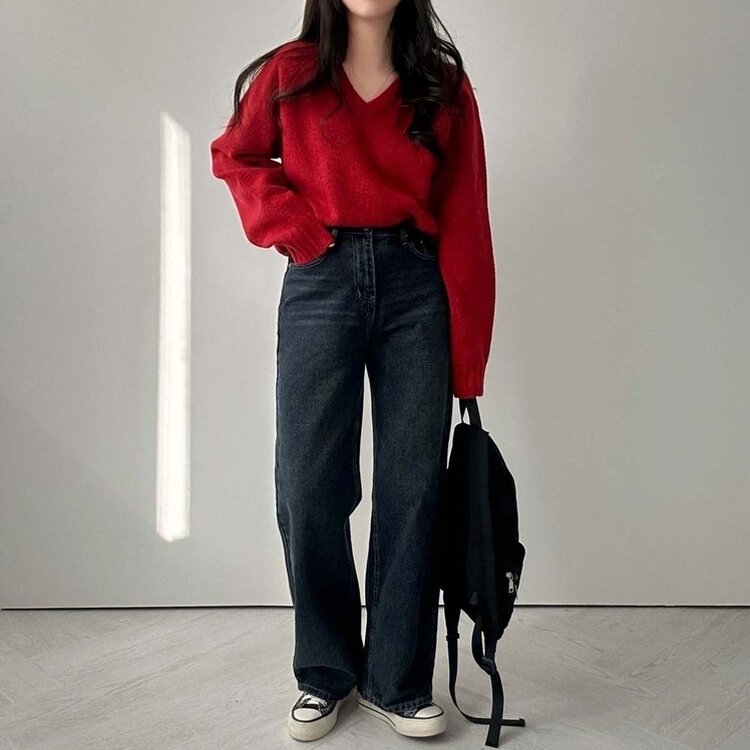 어바웃 데님 와이드 팬츠 2color 진청