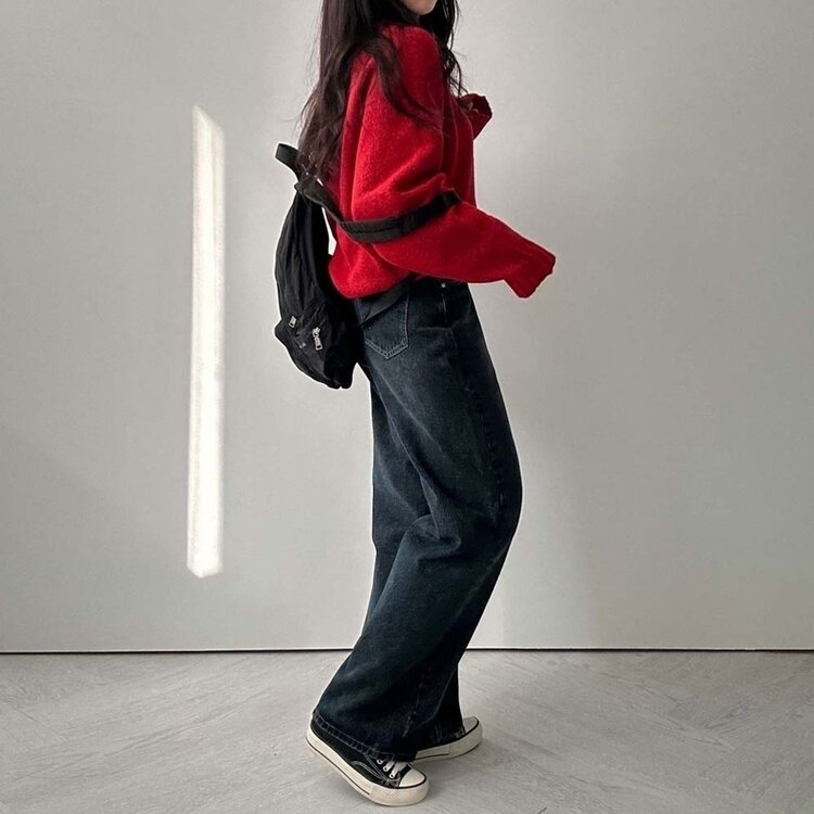 어바웃 데님 와이드 팬츠 2color 진청