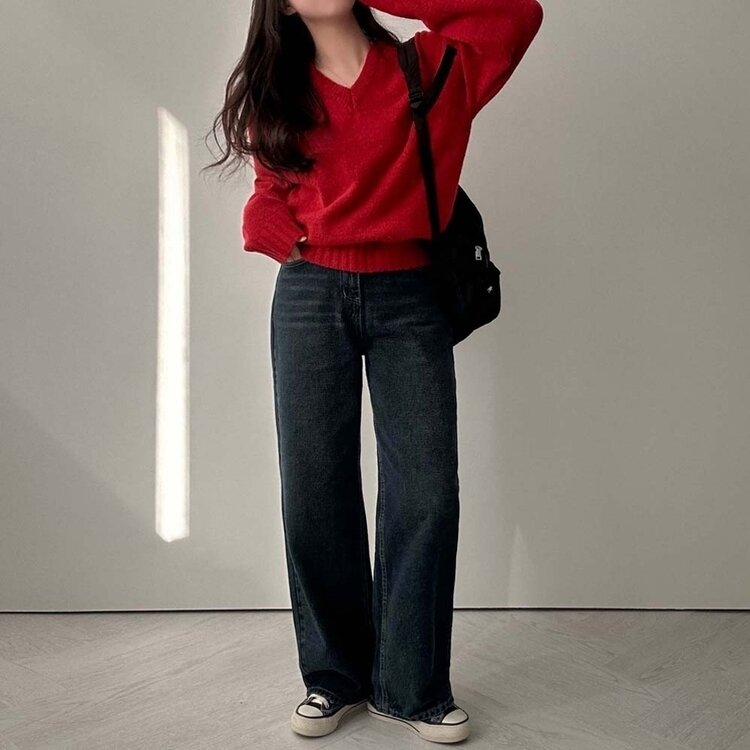 어바웃 데님 와이드 팬츠 2color 진청