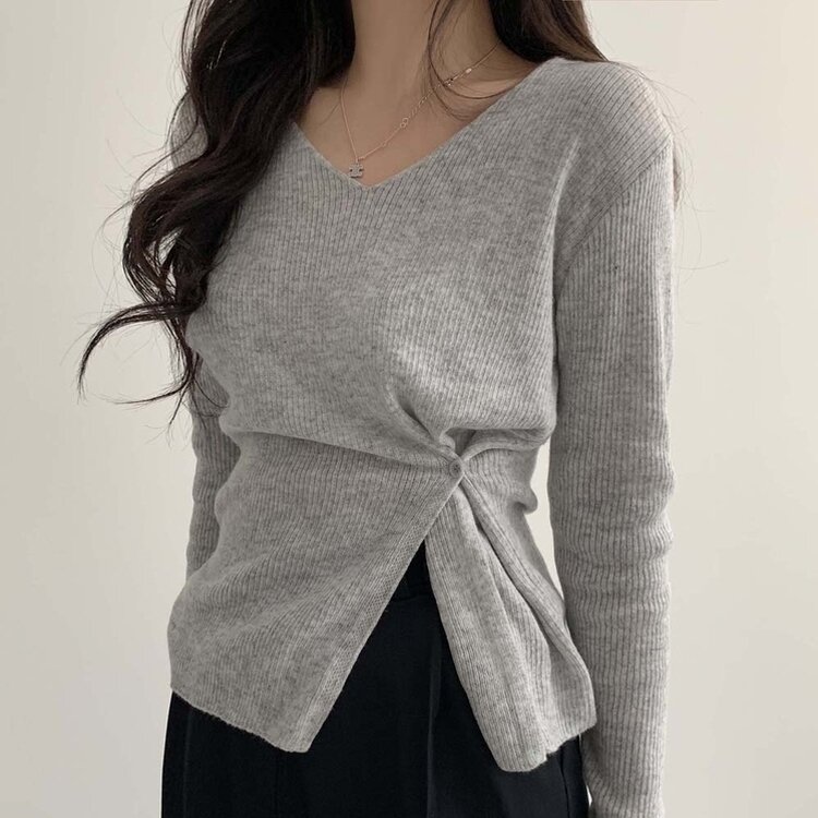 여리핏 정석 2탄 랩 니트 4color 그레이