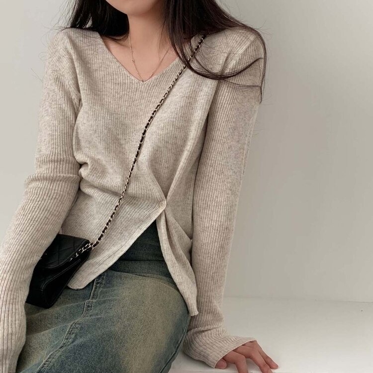 여리핏 정석 2탄 랩 니트 4color 베이지