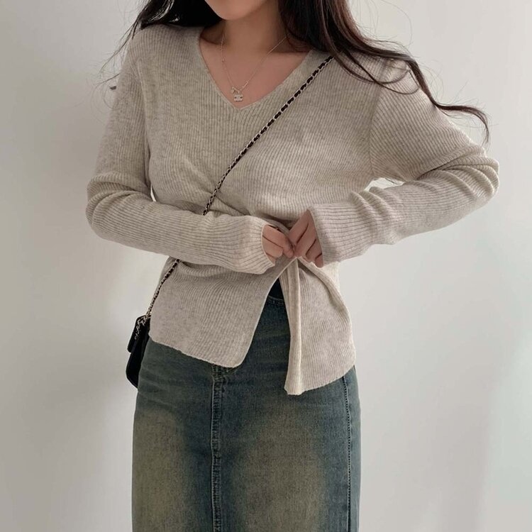 여리핏 정석 2탄 랩 니트 4color 베이지