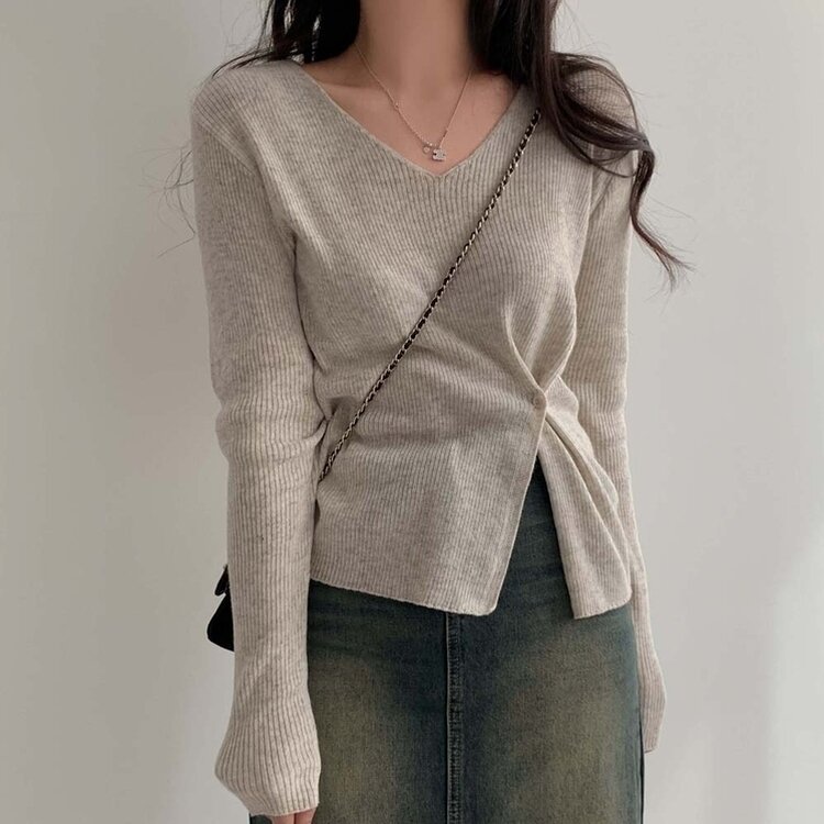 여리핏 정석 2탄 랩 니트 4color 베이지