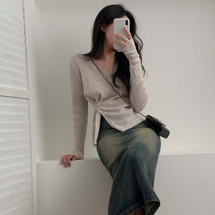 여리핏 정석 2탄 랩 니트 4color 베이지