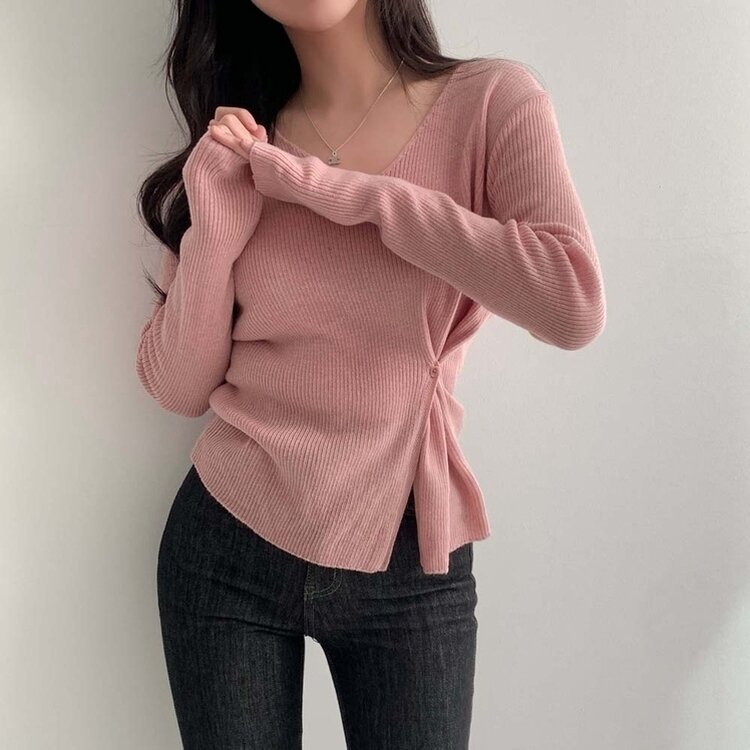 여리핏 정석 2탄 랩 니트 4color 핑크