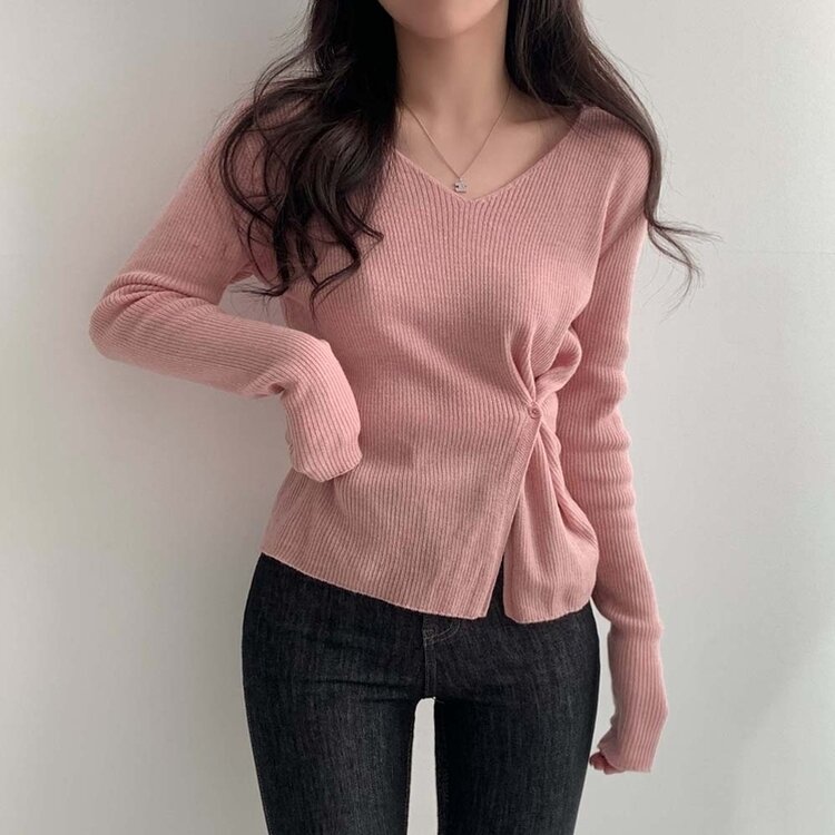 여리핏 정석 2탄 랩 니트 4color 핑크