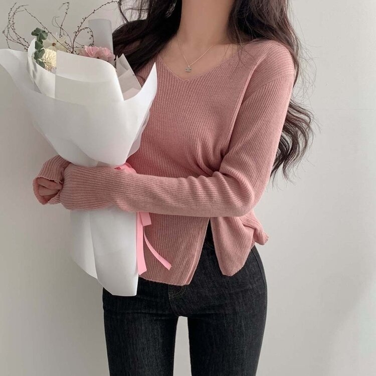 여리핏 정석 2탄 랩 니트 4color 핑크