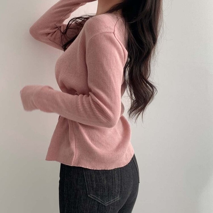 여리핏 정석 2탄 랩 니트 4color 핑크