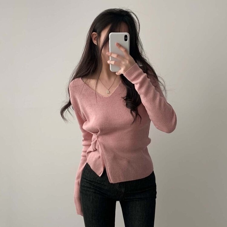 여리핏 정석 2탄 랩 니트 4color 핑크