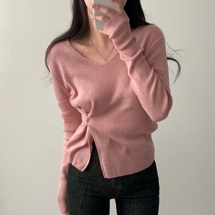 여리핏 정석 2탄 랩 니트 4color 핑크