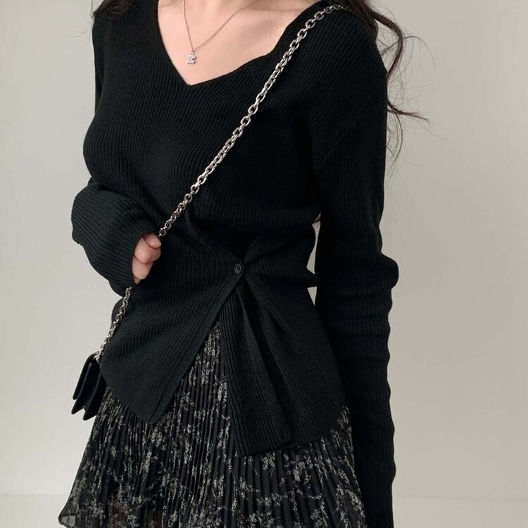 여리핏 정석 2탄 랩 니트 4color 블랙