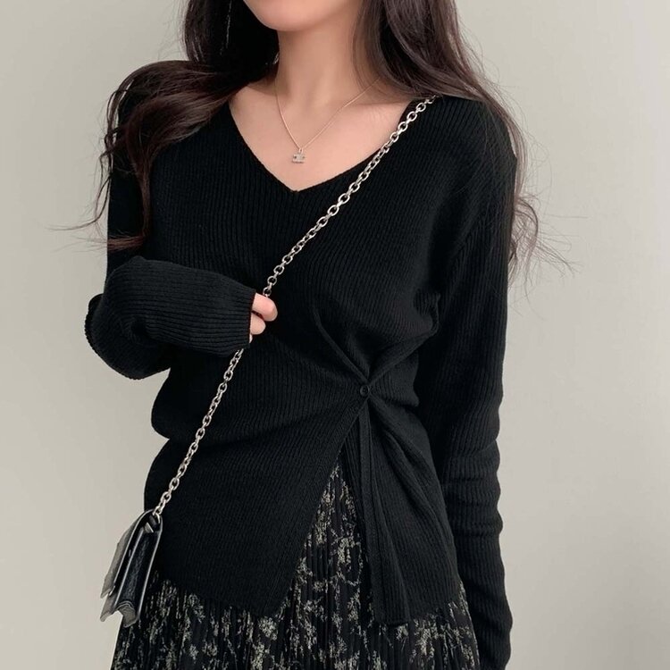 여리핏 정석 2탄 랩 니트 4color 블랙