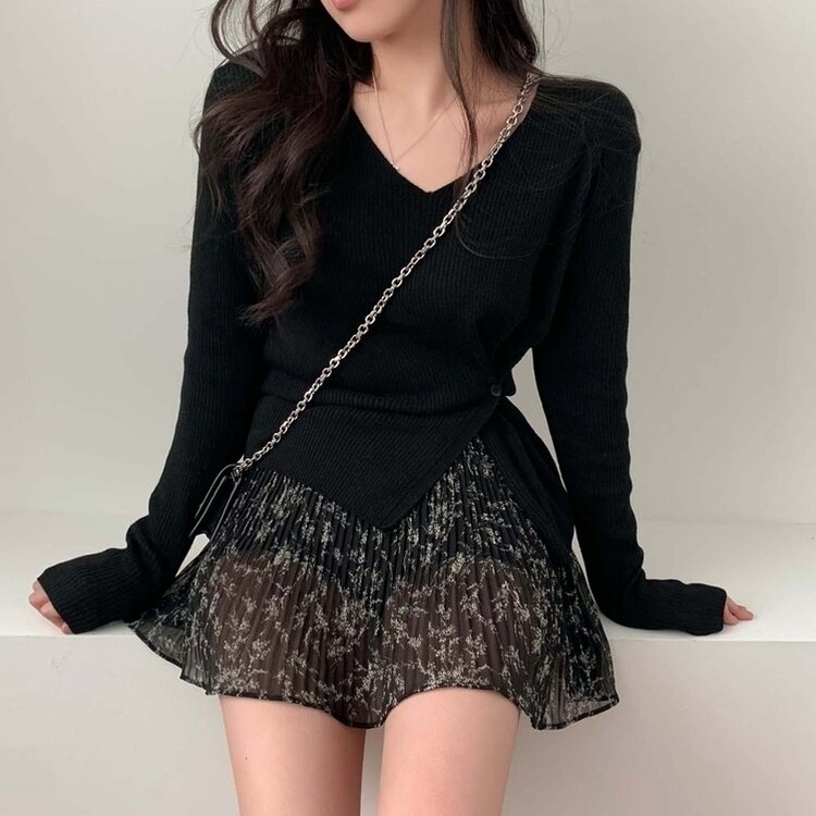 여리핏 정석 2탄 랩 니트 4color 블랙