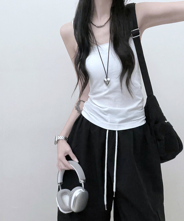 11할인폴리스퀘어캡내장패드끈나시 아이보리