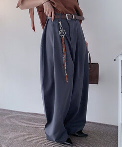 ファッション雑貨 スクエア牛革ベルト BROWN