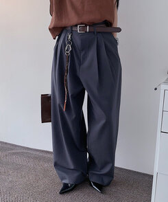 ファッション雑貨 スクエア牛革ベルト BROWN