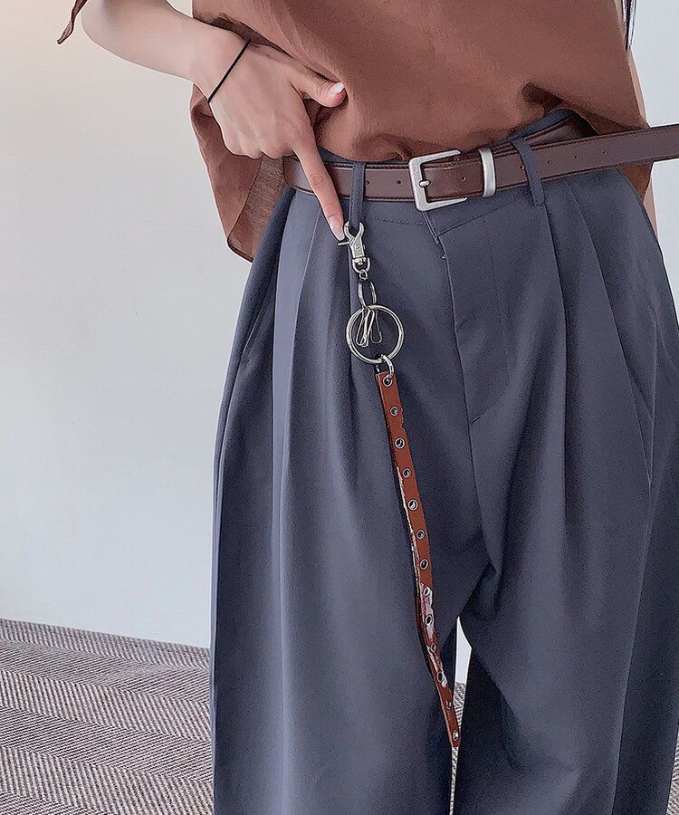 スクエア牛革ベルト BROWN
