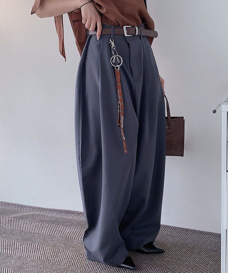 スクエア牛革ベルト BROWN